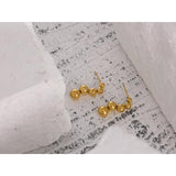 Stainless Steel Bead Stud Earrings for Women High 18K Metal Geometric Jewelry