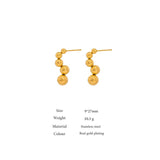 Stainless Steel Bead Stud Earrings for Women High 18K Metal Geometric Jewelry