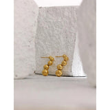 Stainless Steel Bead Stud Earrings for Women High 18K Metal Geometric Jewelry