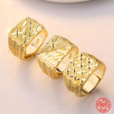 Adjustable 24K Ring for Women & Men, Engagement Party Wedding Jewelry