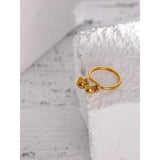 Stainless Steel Statement Golden Metal Rope Ring for Women