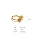 Stainless Steel Statement Golden Metal Rope Ring for Women