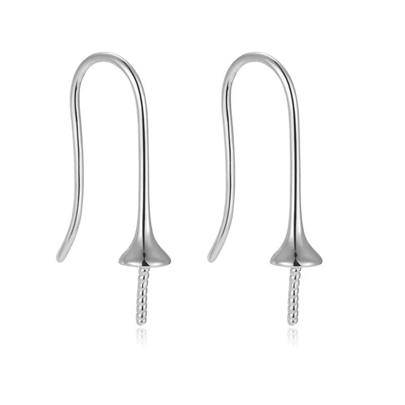 TrustDavis 925 Silver U-shaped Pearl Jade Clip DIY Earring