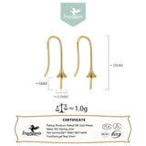 TrustDavis 925 Silver U-shaped Pearl Jade Clip DIY Earring
