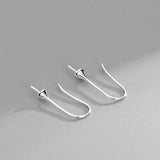 TrustDavis 925 Silver U-shaped Pearl Jade Clip DIY Earring