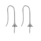 TrustDavis 925 Silver U-shaped Pearl Jade Clip DIY Earring