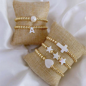 KKBEAD Bracelets Waterproof Shell Heart Star Cross Charm Bracelets