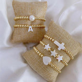 KKBEAD Bracelets Waterproof Shell Heart Star Cross Charm Bracelets