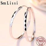 Senlissi - 925 Silver Plated Rose Drop Earrings For Women