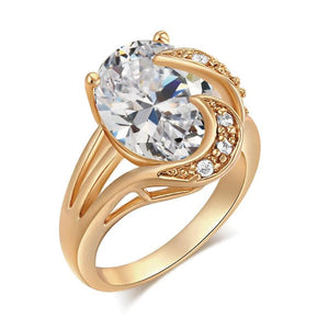 Oval Zircon Rings CZ 18k Jewelry AAA+