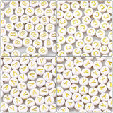 Single Letters Beads Flat Round Alphabet Acrylic Spacer Beads
