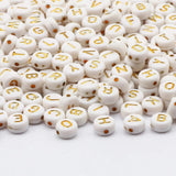 Single Letters Beads Flat Round Alphabet Acrylic Spacer Beads