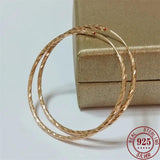 Senlissi 30-60mm 18K Yellow Plated Sterling Silver Hoop Earrings