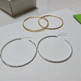 Senlissi 30-60mm 18K Yellow Plated Sterling Silver Hoop Earrings