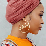Arabic Name Hoop Earrings Personalized Stainless Steel Circle Jewelry