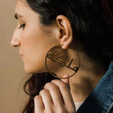 Arabic Name Hoop Earrings Personalized Stainless Steel Circle Jewelry