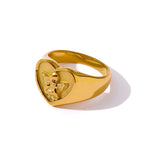 Romantic Heart Stainless Steel Ring Angel Ring Anniversary Jewelry Gift