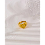 Romantic Heart Stainless Steel Ring Angel Ring Anniversary Jewelry Gift