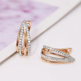 18k Hoop Earrings Women AAA+ Zircon Jewelry