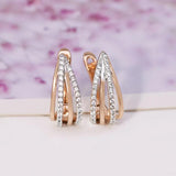 18k Hoop Earrings Women AAA+ Zircon Jewelry