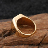 Stainless Steel Square Men's Ring Silver Zircon Jewelry