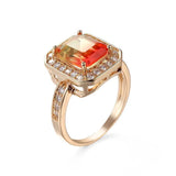 Gorgeous Tourmaline-Color Square Zircon Rings For Women
