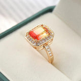 Gorgeous Tourmaline-Color Square Zircon Rings For Women