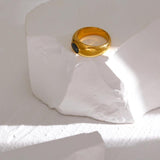 Stainless Steel Crystal Rings 18K Plated Waterproof Anillos Office Gift