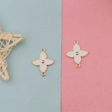 K Drop Alloy Necklace Small Pendant Double Hanging Leaf DIY Jewelry Earrings