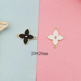 K Drop Alloy Necklace Small Pendant Double Hanging Leaf DIY Jewelry Earrings