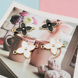 K Drop Alloy Necklace Small Pendant Double Hanging Leaf DIY Jewelry Earrings