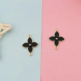 K Drop Alloy Necklace Small Pendant Double Hanging Leaf DIY Jewelry Earrings