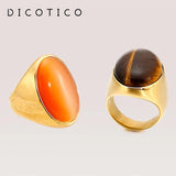 Bohemia Oval Marble Stone Wedding Charm Rings for Women