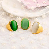 Bohemia Oval Marble Stone Wedding Charm Rings for Women