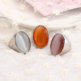 Bohemia Oval Marble Stone Wedding Charm Rings for Women
