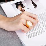 Bohemia Oval Marble Stone Wedding Charm Rings for Women
