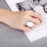 Bohemia Oval Marble Stone Wedding Charm Rings for Women