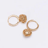 18K Rose Gold Plated Zircon Drop Hearts Earrings