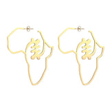 Stainless Steel Adinkra Gye Nyame Earrings African Symbol Ethnic Jewelry