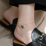 18K Plated Agate Stone Foot Chain Titanium Steel Foot Ornament