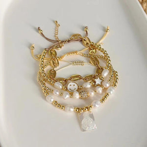 Natural Pearl Bracelet Virgin Mary Charm Waterproof Bracelets