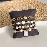 Natural Pearl Bracelet Virgin Mary Charm Waterproof Bracelets