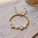 Natural Pearl Bracelet Virgin Mary Charm Waterproof Bracelets