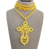 Ethiopian Crosses Pendant Twisted Chain Eritrea Jewelry