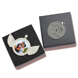 Custom Necklace Personalized Photo Angel Wings Rhinestone Pendant Chains