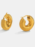 Uworld Waterproof 316 Stainless Steel Chunky Round Hoop Earrings