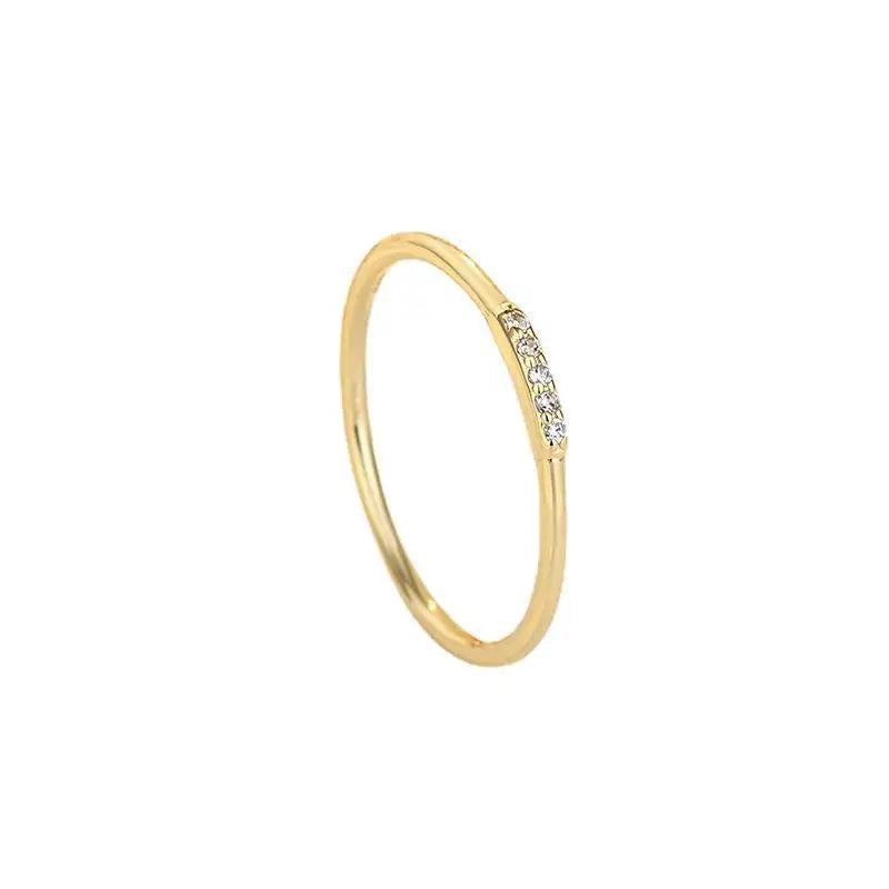 925 Silver Women Ring 14k Plated Diamond Zircon Inlaid Size #6 #7 #8