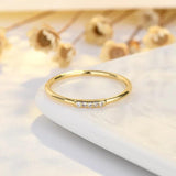 925 Silver Women Ring 14k Plated Diamond Zircon Inlaid Size #6 #7 #8