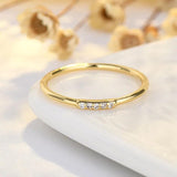 925 Silver Women Ring 14k Plated Diamond Zircon Inlaid Size #6 #7 #8