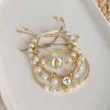 Natural Pearl Bracelet 18K Plated Virgin Mary Jewelry